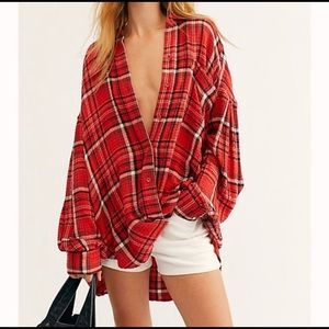 Free People Hidden Valley Plaid buttondown shirt